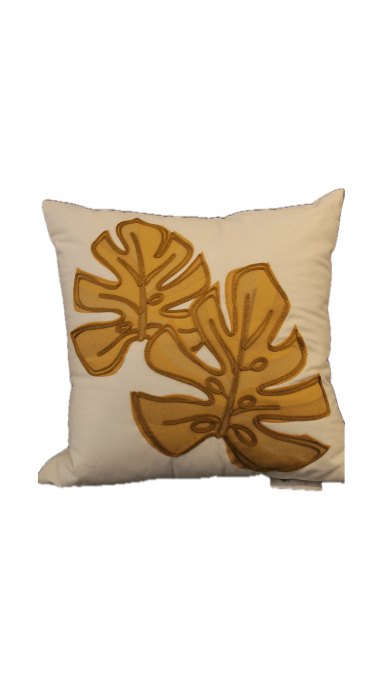 ALMOHADÓN SARJA CRU 52X52 BORD SOUTACHE COSTELA ADAO MOSTAZA COD. 247-37