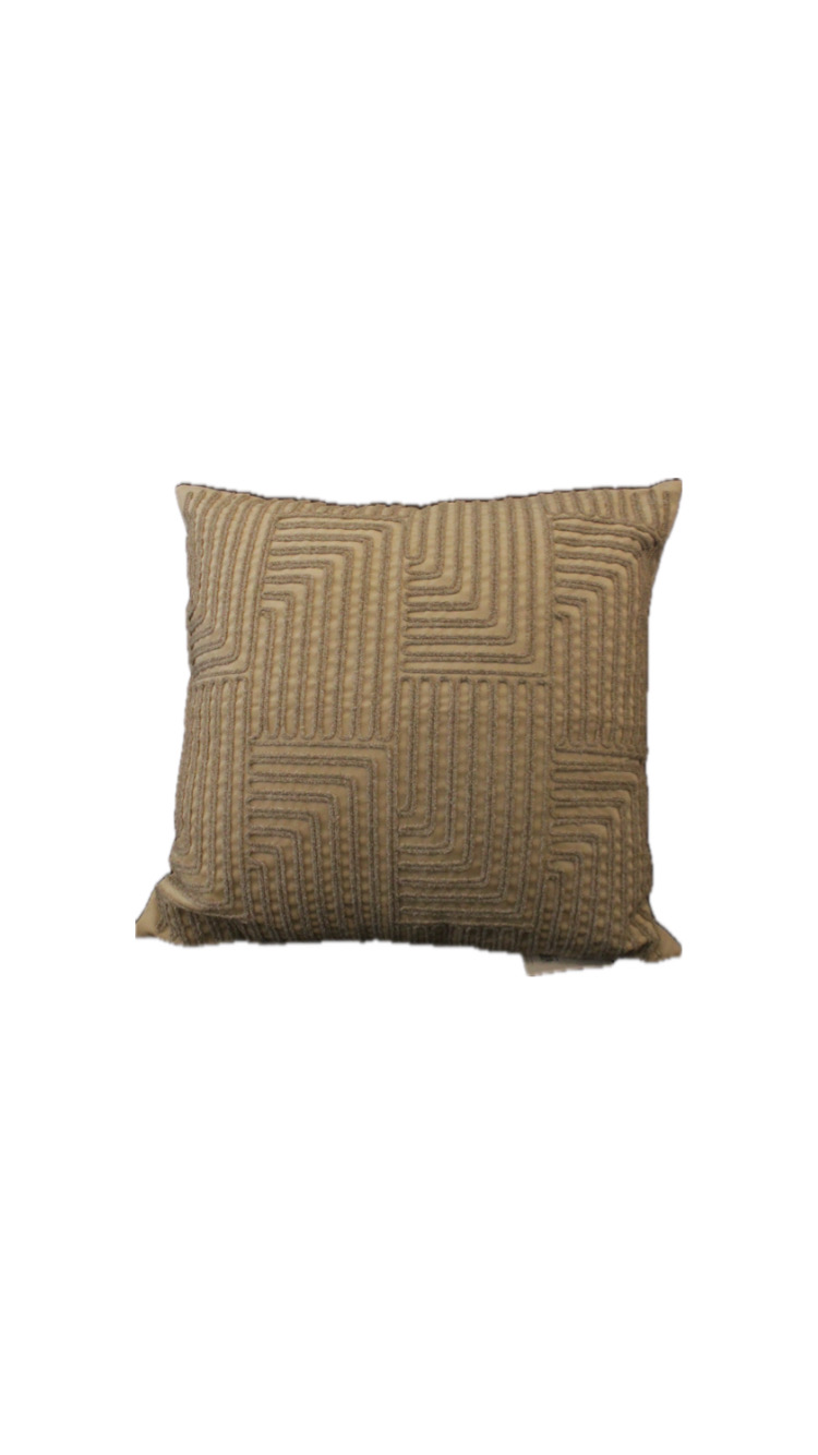 ALMOHADÓN VEL MAK OFF 52X52 C/APLIC CORDAO NATURAL COD. 156-01